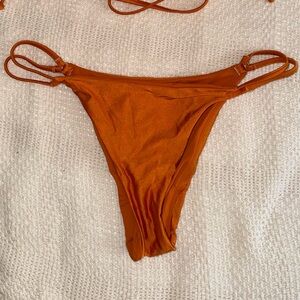 L*Space Satin Shine Wilder Bikini Bottom - Sweet Mandarin - Bitsy